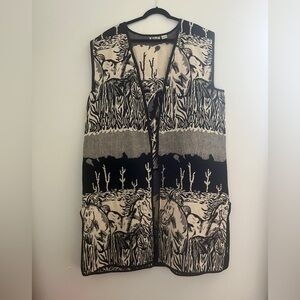Women's Black and Cream Vest